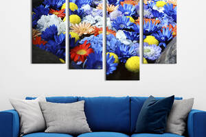 Картина на холсте KIL Art Красивые разноцветные хризантемы 129x90 см (875-42)