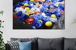 Картина на холсте KIL Art Красивые садовые хризантемы 75x50 см (875-1)