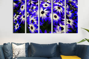Картина на холсте KIL Art Красивые сине-белые цветы 87x50 см (938-51)