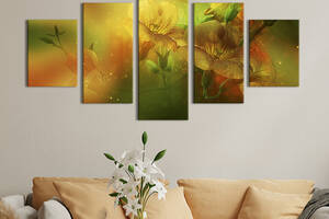 Картина на холсте KIL Art Красивые тропические цветы 162x80 см (803-52)