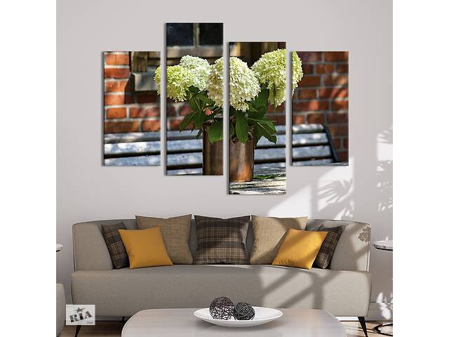 Картина на холсте KIL Art Красивые цветы гортензии 89x56 см (823-42)