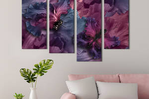 Картина на холсте KIL Art Красивые волшебные бабочки на цветах 129x90 см (887-42)