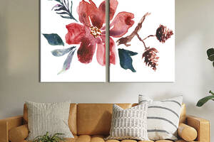 Картина на холсте KIL Art Красивый акварельный цветок 165x122 см (809-2)