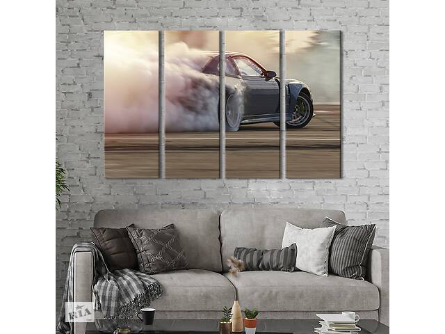 Картина на холсте KIL Art Красивый автомобильный дрифт 89x53 см (1310-41)