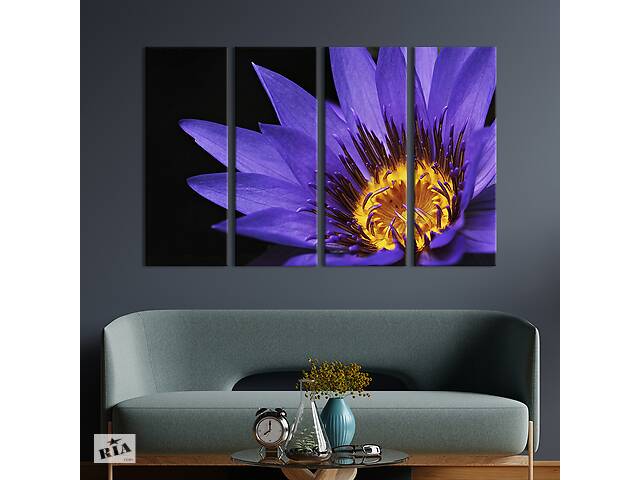 Картина на холсте KIL Art Красивый фиолетовый лотос 209x133 см (1015-41)