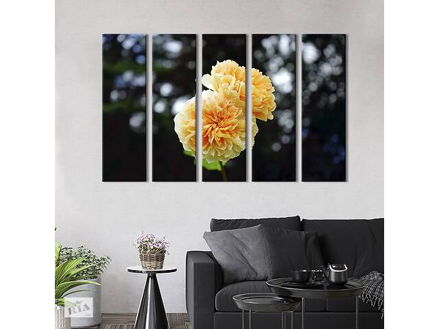 Картина на холсте KIL Art Кремовые хризантемы в саду 132x80 см (937-51)