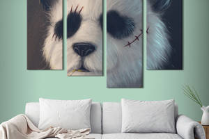 Картина на холсте KIL Art Крутая панда с сигаретой 129x90 см (1483-42)
