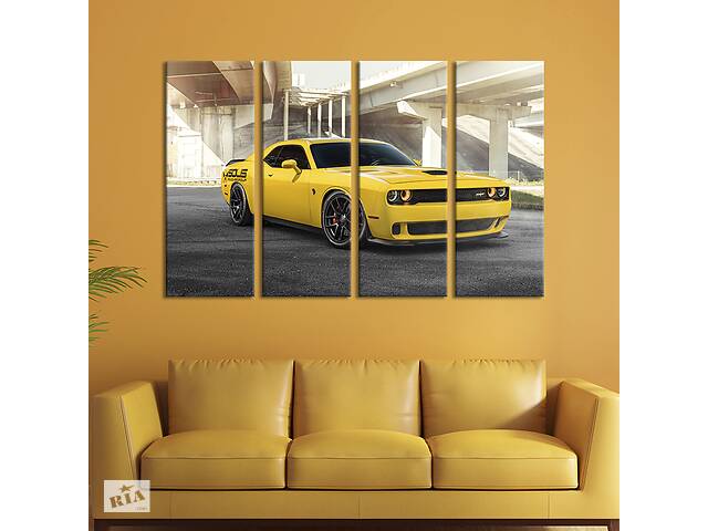 Картина на холсте KIL Art Крутой автомобиль Dodge Challenger 209x133 см (1312-41)