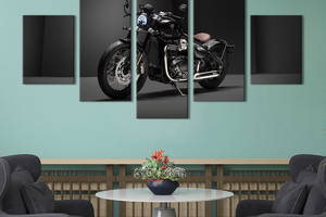 Картина на холсте KIL Art Крутой мотоцикл Triumph Bobber Bonneville 162x80 см (1406-52)