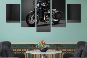 Картина на холсте KIL Art Крутой мотоцикл Triumph Bobber Bonneville 112x54 см (1406-52)