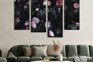 Картина на холсте KIL Art Куст с изящными цветами 129x90 см (934-42)