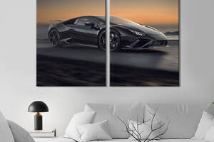 Картина на полотні KIL Art Lamborghini Huracan EVO на узбережжі 71x51 см (1371-2)