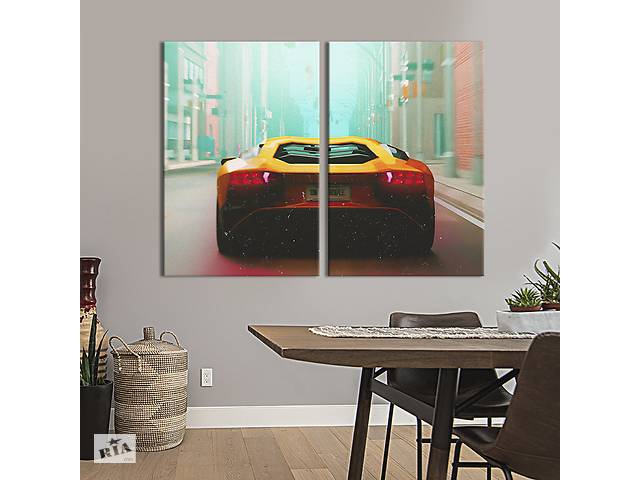 Картина на полотні KIL Art Lamborghini на вулиці міста 111x81 см (1342-2)