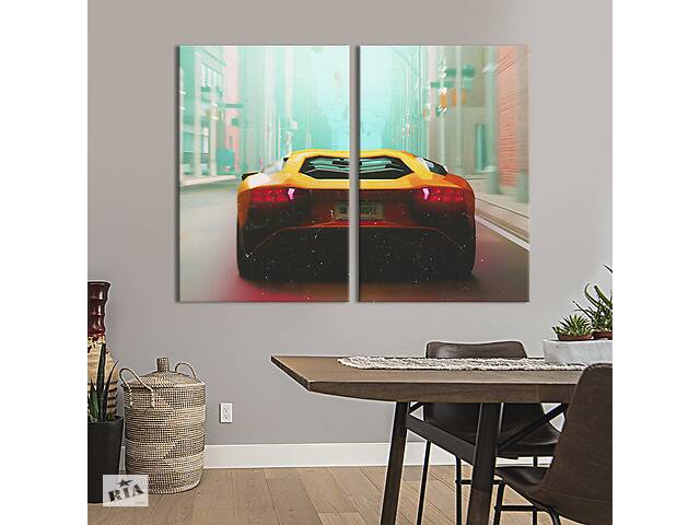 Картина на полотні KIL Art Lamborghini на вулиці міста 165x122 см (1342-2)