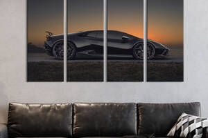 Картина на холсте KIL Art Lamborghini в чёрном цвете 209x133 см (1372-41)