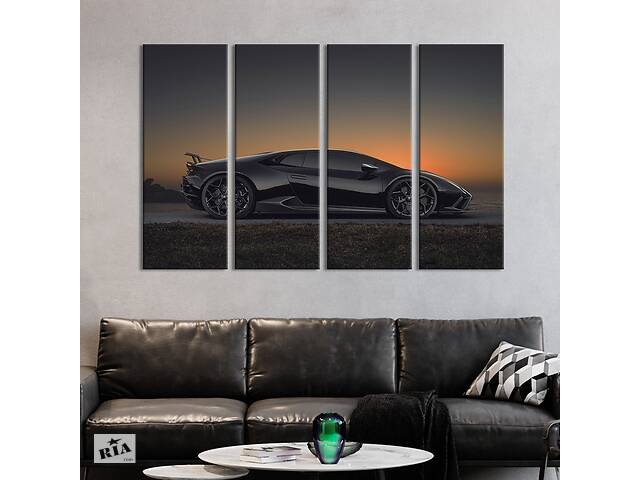 Картина на холсте KIL Art Lamborghini в чёрном цвете 209x133 см (1372-41)