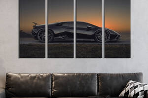 Картина на холсте KIL Art Lamborghini в чёрном цвете 149x93 см (1372-41)