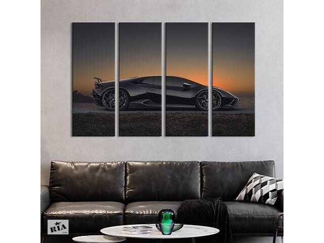 Картина на холсте KIL Art Lamborghini в чёрном цвете 89x53 см (1372-41)