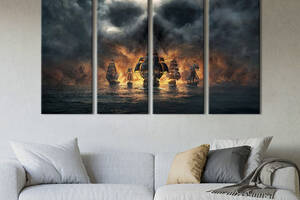 Картина на холсте KIL Art Легендарный пиратский флот 209x133 см (1441-41)