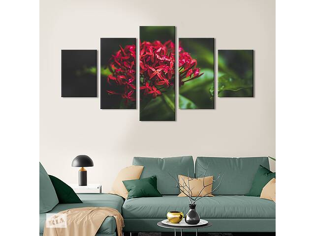 Картина на холсте KIL Art Лесной красный цветок 162x80 см (913-52)