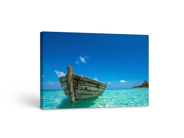 Картина на холсте KIL Art Лодка в голубом море 122x81 см (62)