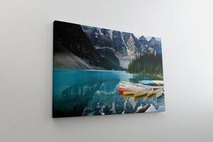 Картина на холсте KIL Art Лодки на горном озере 51x34 см (340)