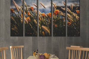 Картина на холсте KIL Art Луговые цветы и травы 87x50 см (957-51)