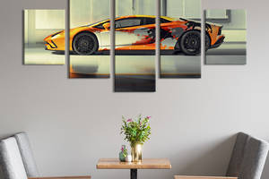 Картина на холсте KIL Art Люксовый автомобиль Lamborghini Aventador S 162x80 см (1248-52)