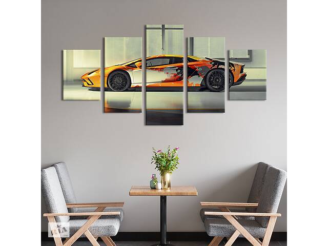 Картина на холсте KIL Art Люксовый автомобиль Lamborghini Aventador S 112x54 см (1248-52)