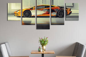 Картина на холсте KIL Art Люксовый автомобиль Lamborghini Aventador S 187x94 см (1248-52)