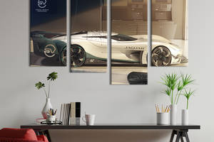 Картина на холсте KIL Art Люксовый белый Jaguar 149x106 см (1331-42)