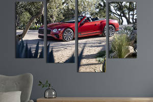Картина на холсте KIL Art Люксовый красный Bentley Continental GT 129x90 см (1283-42)