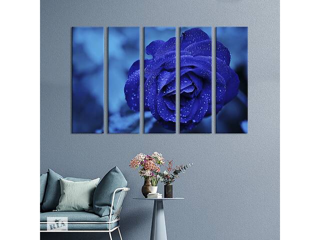 Картина на холсте KIL Art Магическая синяя роза 87x50 см (975-51)