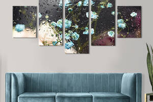 Картина на холсте KIL Art Маленькие садовые голубые цветы 112x54 см (940-52)