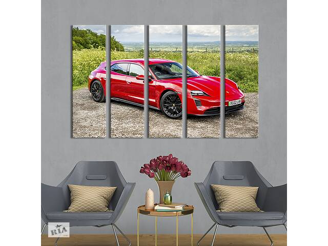 Картина на полотні KIL Art Модний автомобіль Porsche Taycan 87x50 см (1386-51)