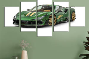Картина на холсте KIL Art Мощное спортивное авто Ferrari F8 Tributo 187x94 см (1349-52)