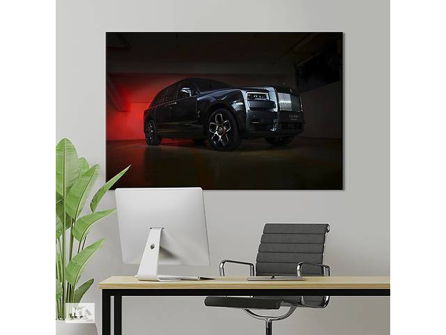 Картина на холсте KIL Art Мощный автомобиль Rolls-Royce Cullinan Black Badge 51x34 см (1391-1)