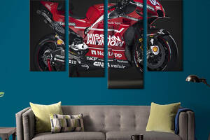 Картина на холсте KIL Art Мощный мотоцикл Ducati ucati Desmosedici GP19 129x90 см (1314-42)
