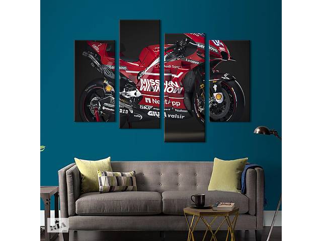 Картина на холсте KIL Art Мощный мотоцикл Ducati ucati Desmosedici GP19 149x106 см (1314-42)