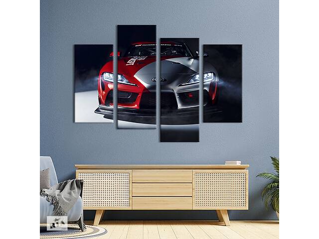 Картина на холсте KIL Art Мощный спорткар Toyota Supra 129x90 см (1405-42)