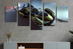 Картина на холсте KIL Art Мощный суперкар Lambo v12 vision gran turismo 162x80 см (1250-52)