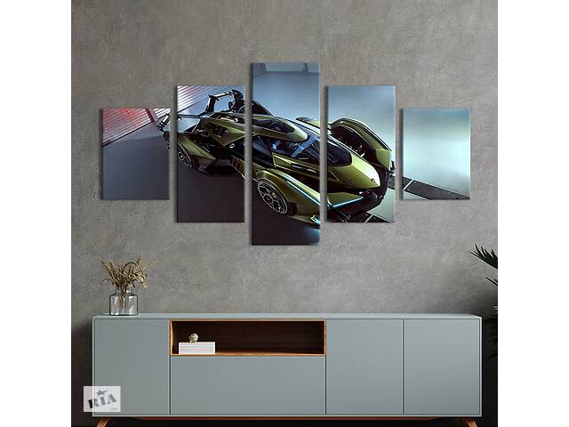 Картина на холсте KIL Art Мощный суперкар Lambo v12 vision gran turismo 112x54 см (1250-52)