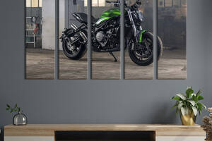 Картина на холсте KIL Art Мотоцикл Benelli 752S в оливковом цвете 87x50 см (1245-51)