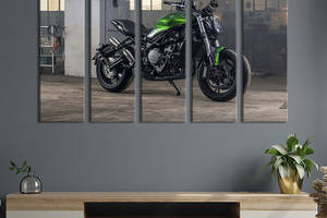 Картина на холсте KIL Art Мотоцикл Benelli 752S в оливковом цвете 155x95 см (1245-51)
