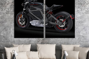Картина на холсте KIL Art Мотоцикл Harley-Davidson на электричестве 165x122 см (1328-2)