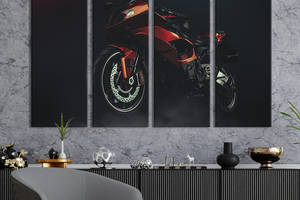 Картина на холсте KIL Art Мотоцикл на чёрном фоне 149x93 см (1369-41)