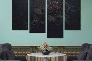 Картина на холсте KIL Art Мрачная чёрная роза 129x90 см (1011-42)