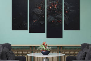 Картина на холсте KIL Art Мрачная чёрная роза 149x106 см (1011-42)