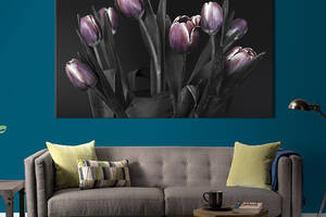 Картина на холсте KIL Art Мрачный букет тюльпанов 51x34 см (882-1)