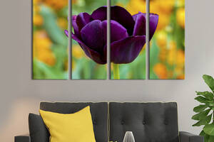 Картина на холсте KIL Art Мрачный фиолетовый тюльпан 149x93 см (1003-41)